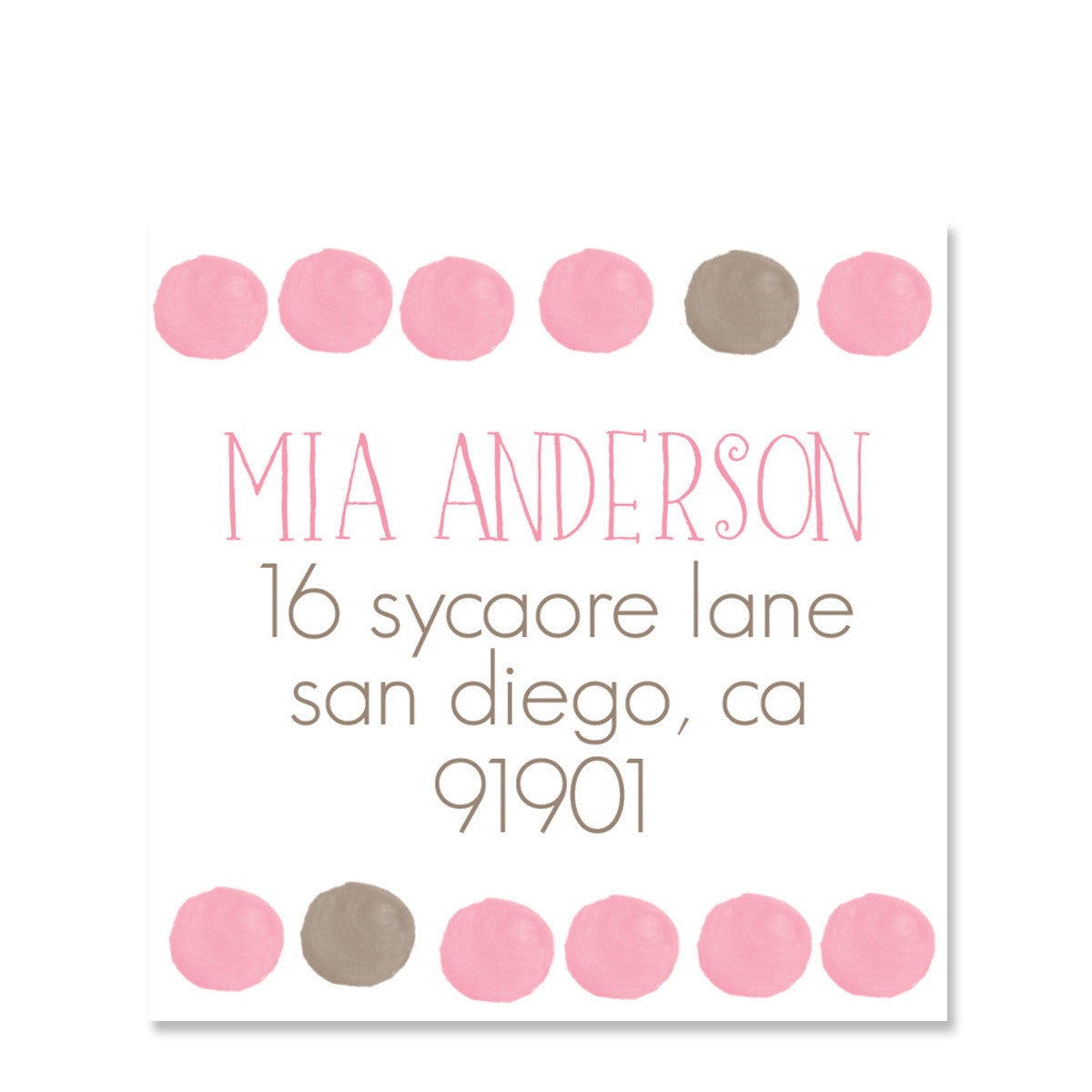 Pink Watercolor Return Address Sticker | Swanky Press | Square