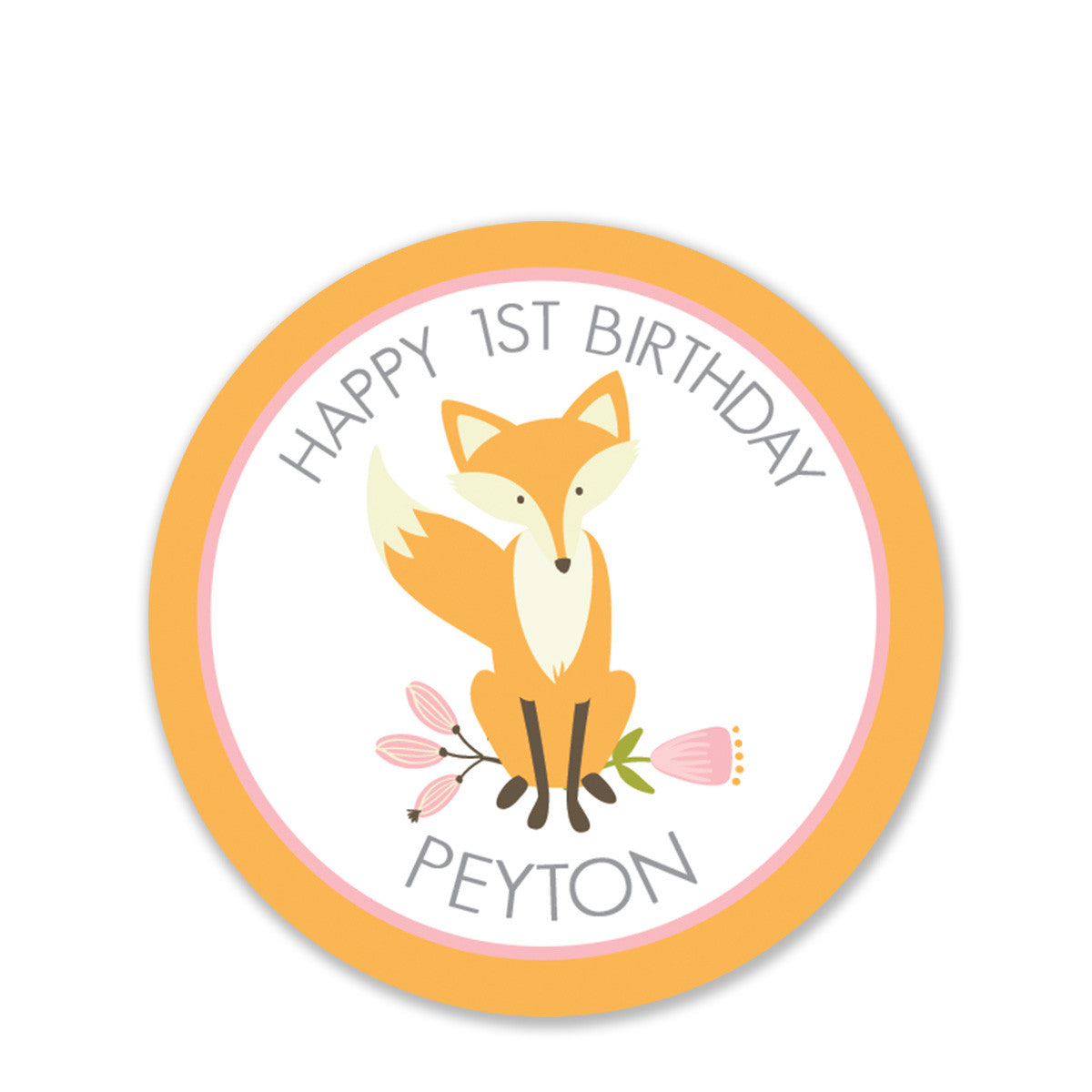 Fox Gift Stickers, Orange