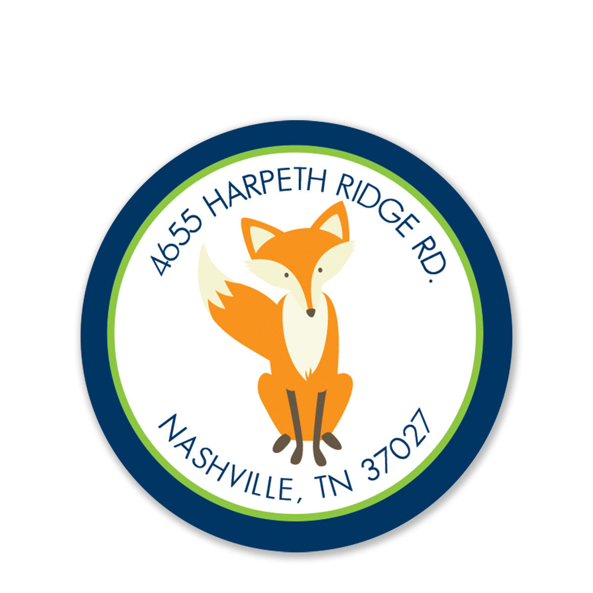 Fox Return Address Stickers, Blue