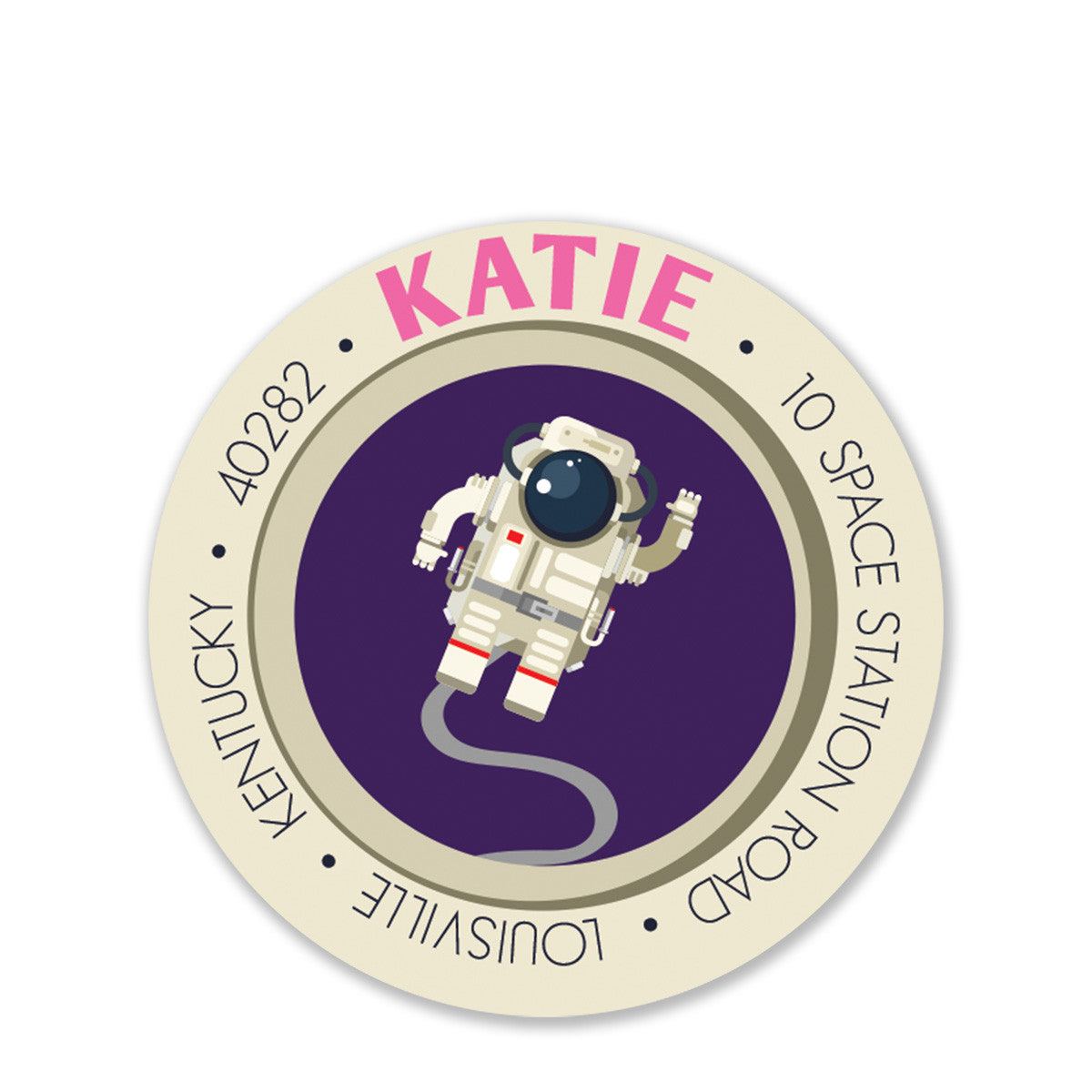 Astronaut Party Return Address Stickers, Purple (Printed)