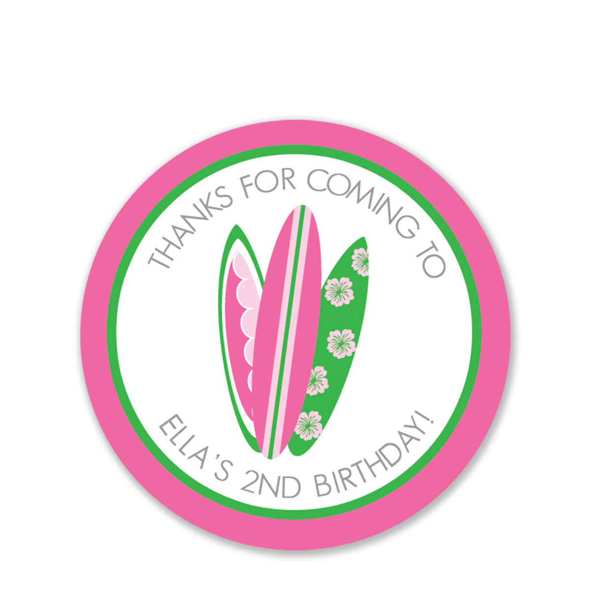 Little Surfer Girl Favor Stickers