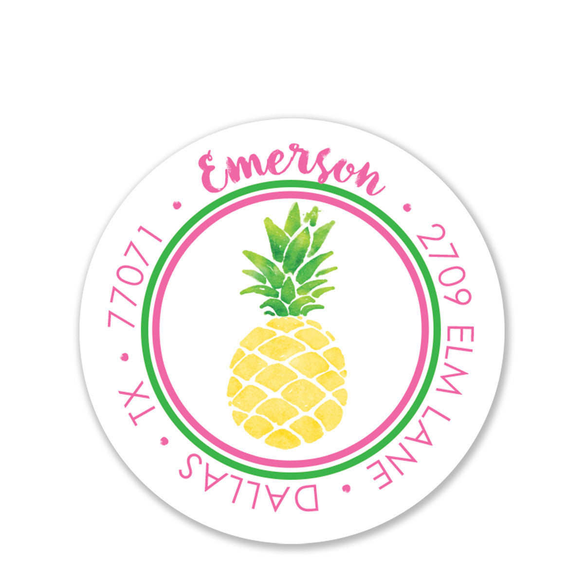 Pineapple Party Return Address Stickers