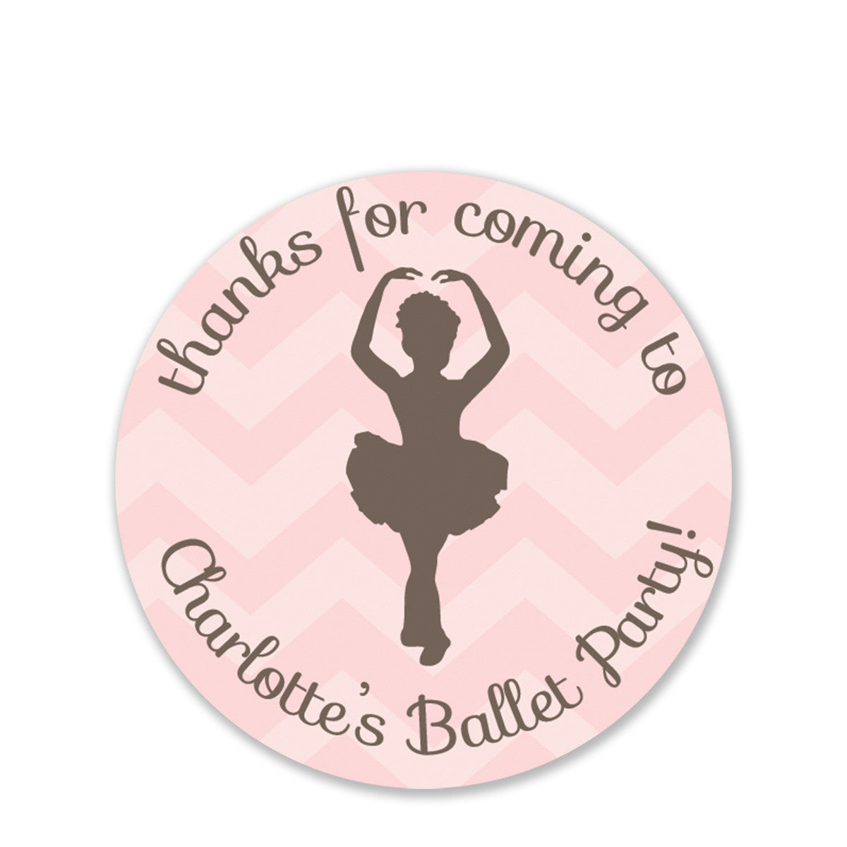 Ballet Silhouette Round Favor Stickers
