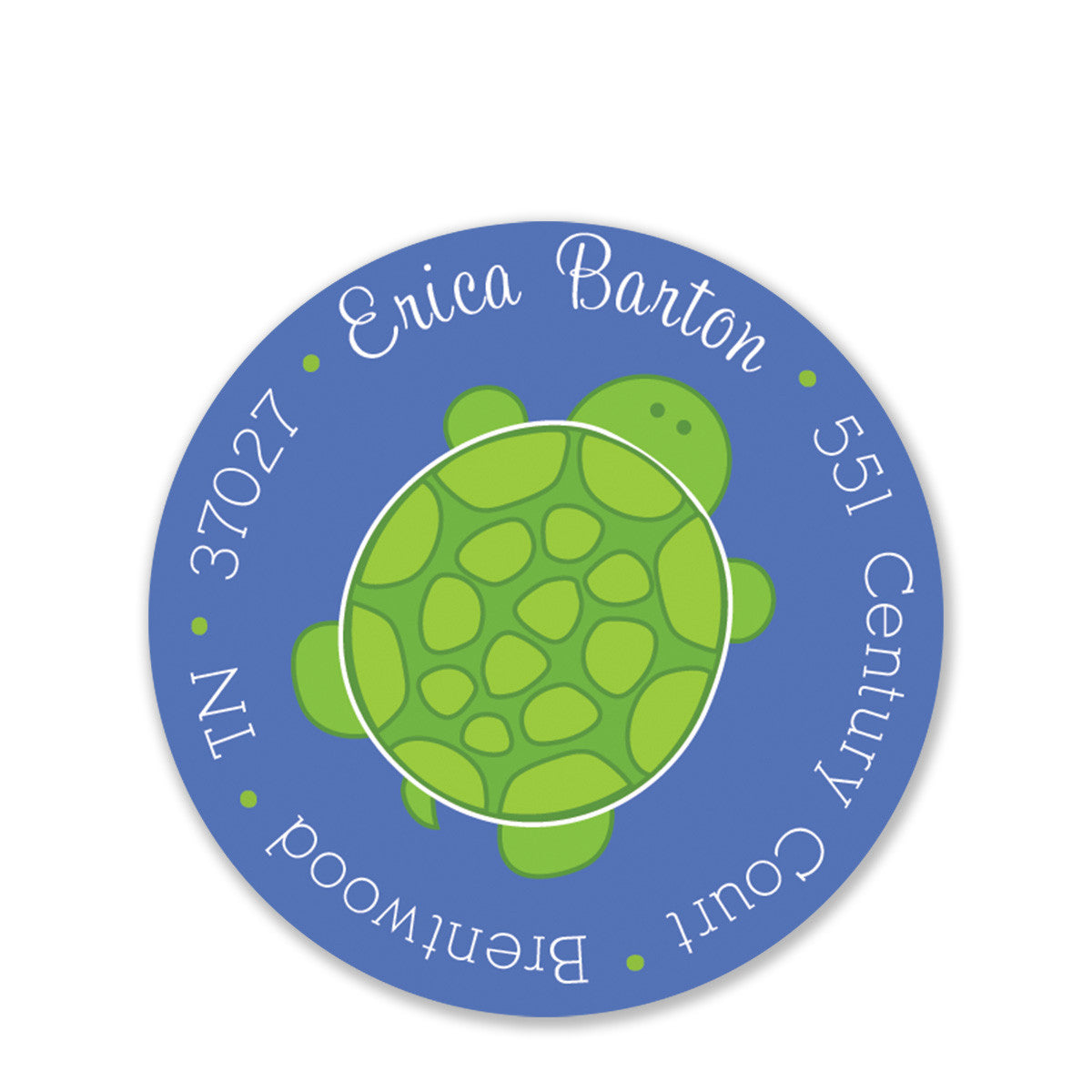Turtle Return Address Stickers, Blue