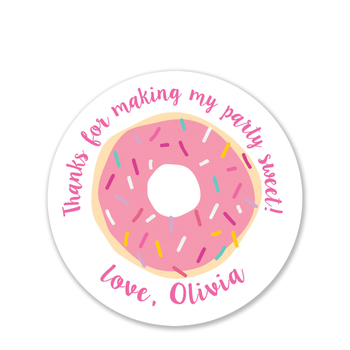 Donut Favor Stickers (Pink)