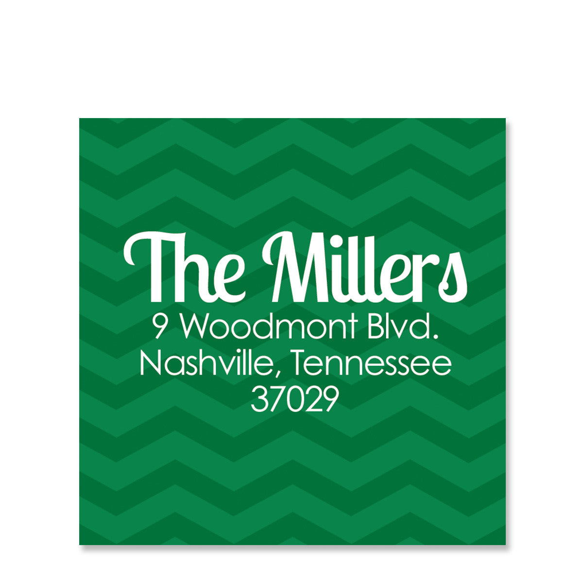 Green Chevron Return Address Stickers Square