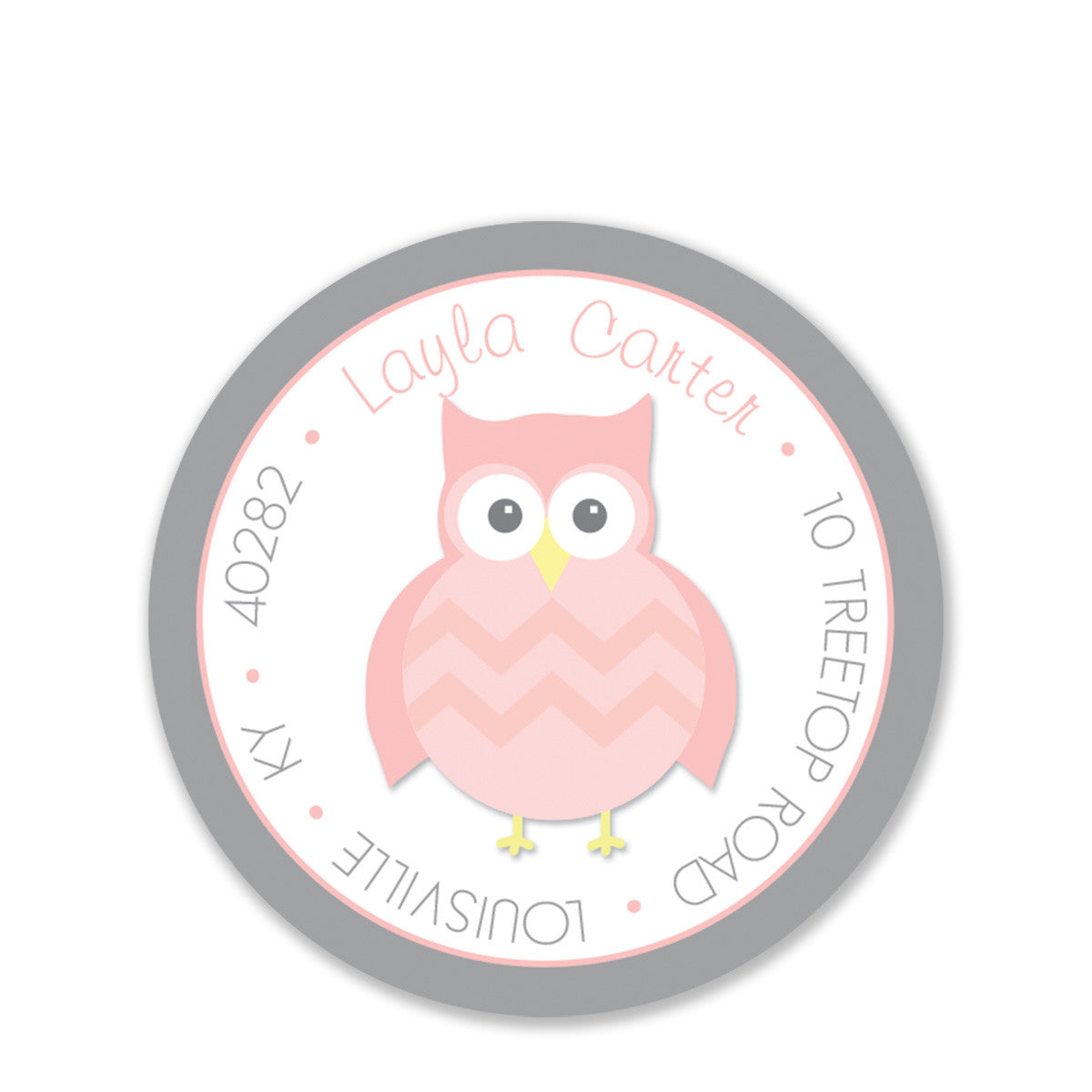 Owl Party Return Address Stickers, Pink