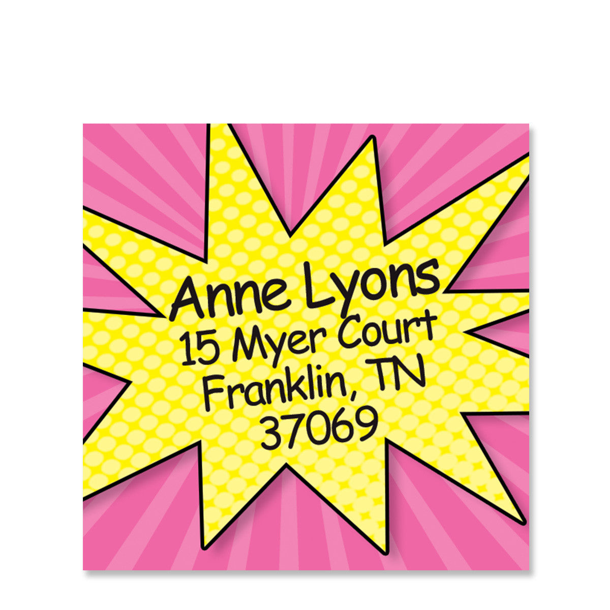 Superhero Pink  Return Address Stickers