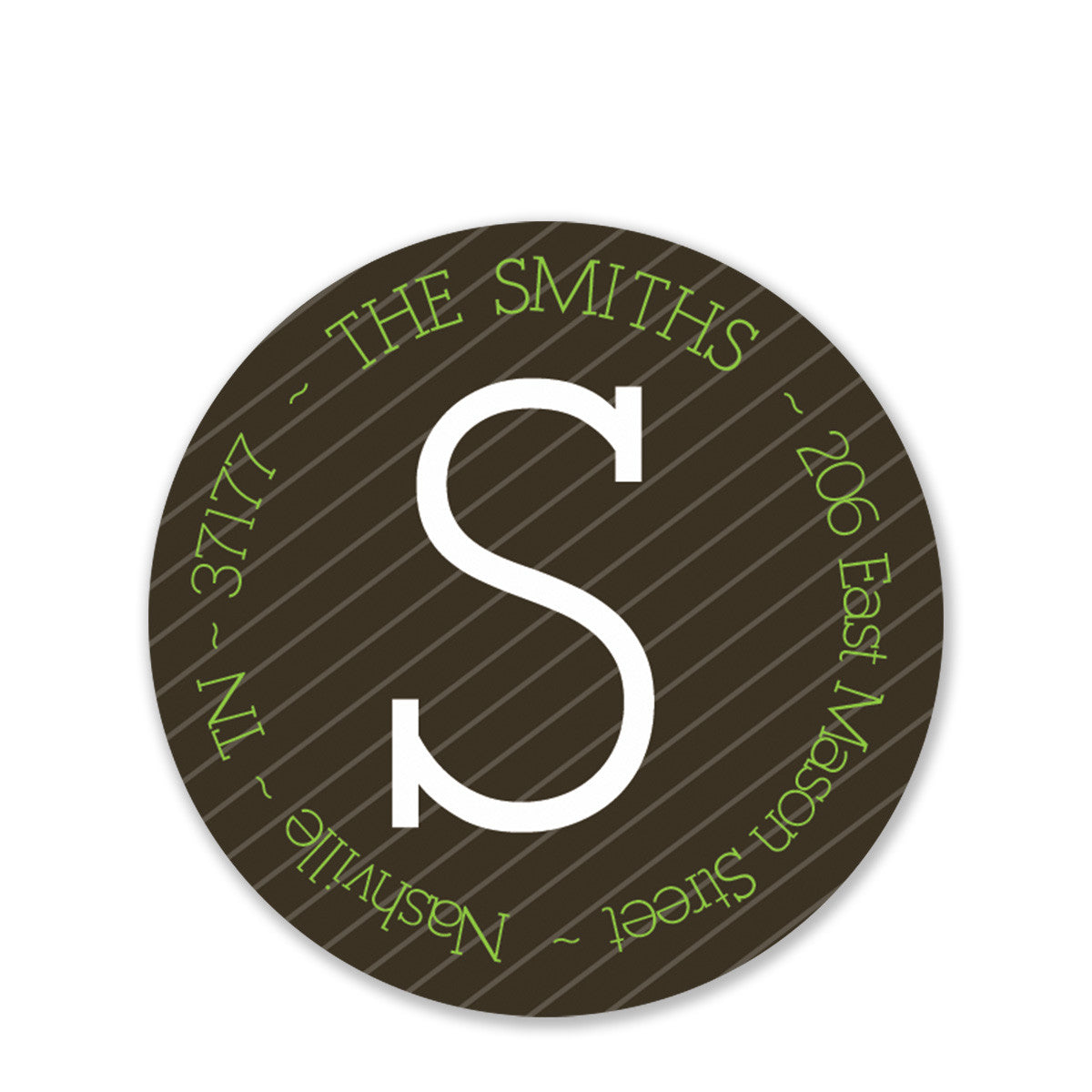 Stone Pinstripe Return Address Stickers