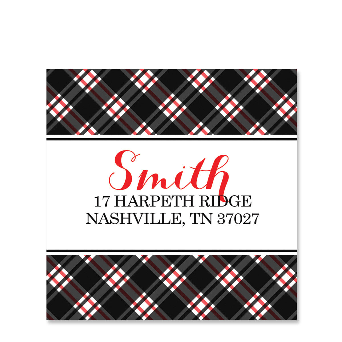 Plaid Return Address Stickers