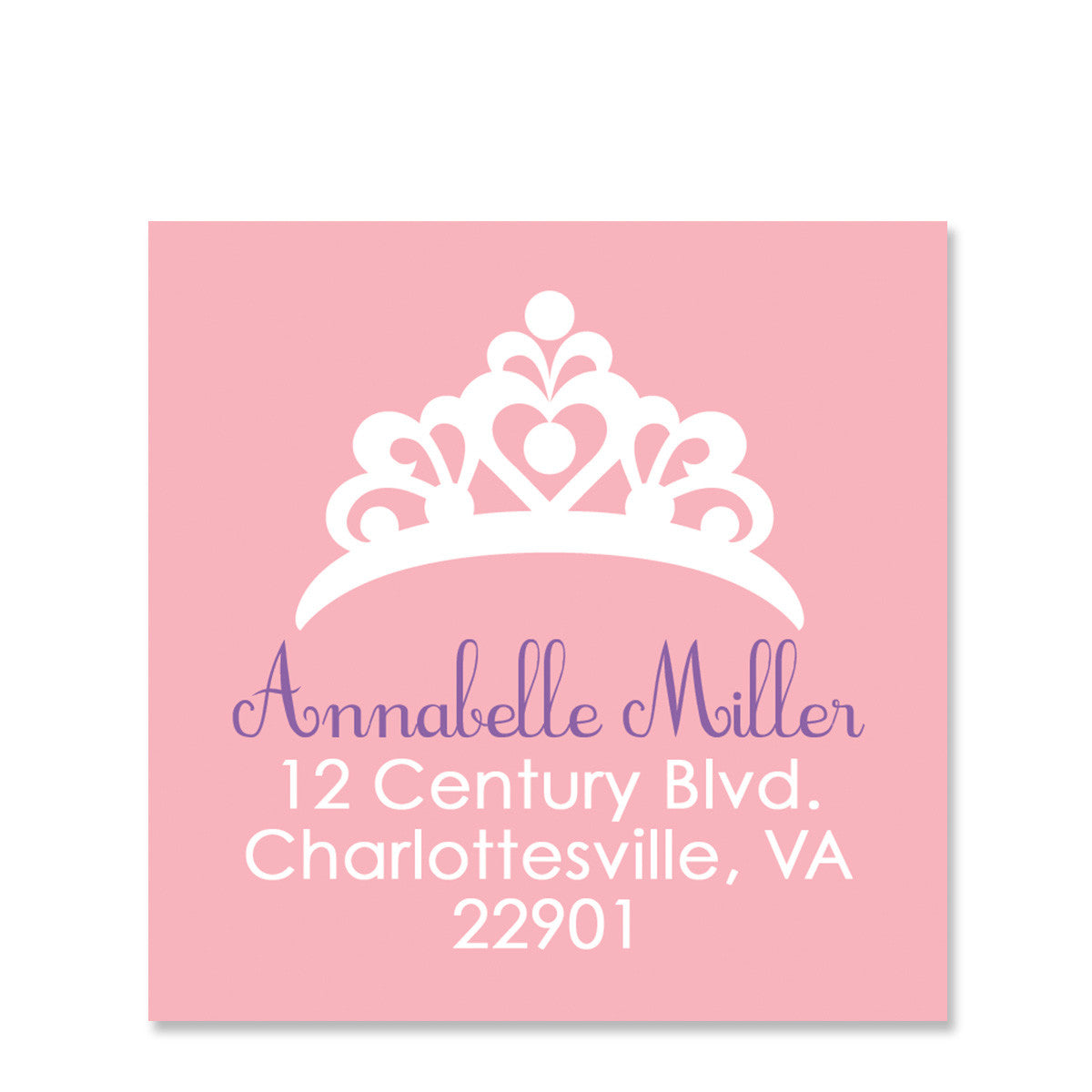 Princess Party Square Return Address Sticker