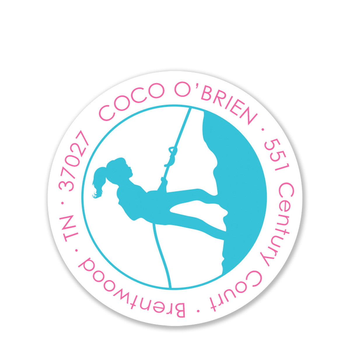 Rock Climbing Girl Return Address Stickers