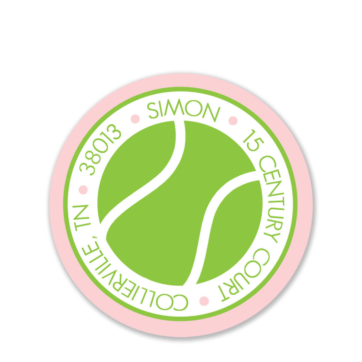 Tennis Pink And Green Return Address Stickers
