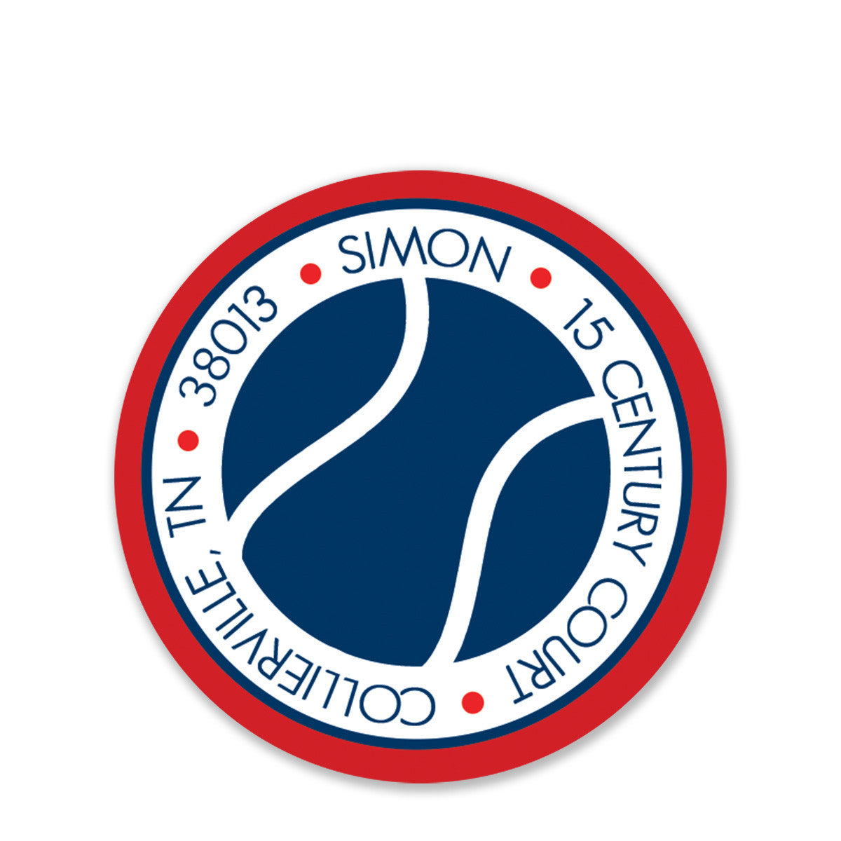 Tennis Red And Blue Return Address Stickers