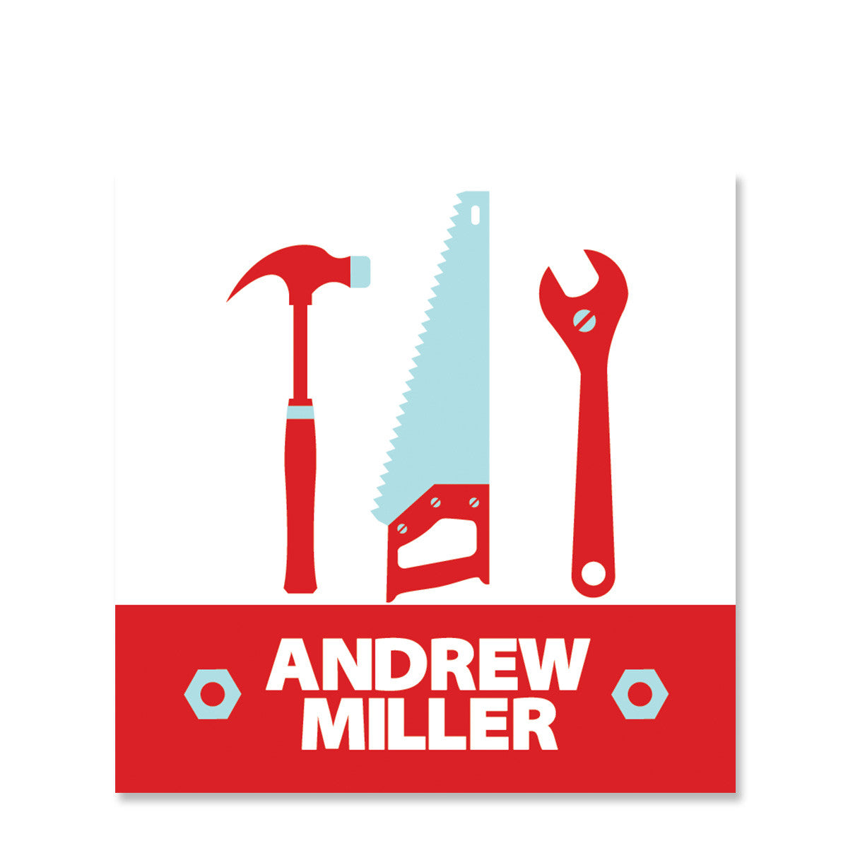 Tools Party Favor Stickers Square, Red (Printed)