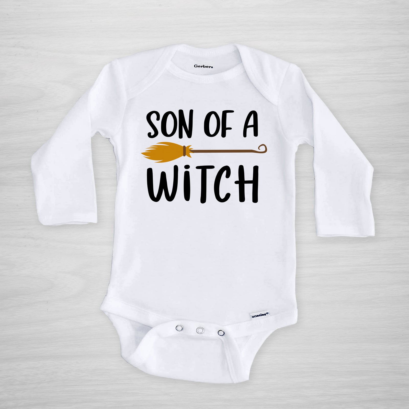 Son of a Witch Halloween Onesie, short sleeved