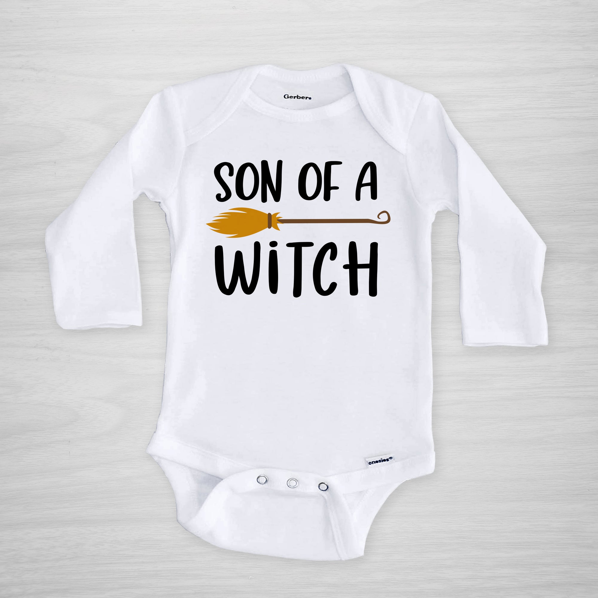 Son of a Witch Halloween Onesie, short sleeved