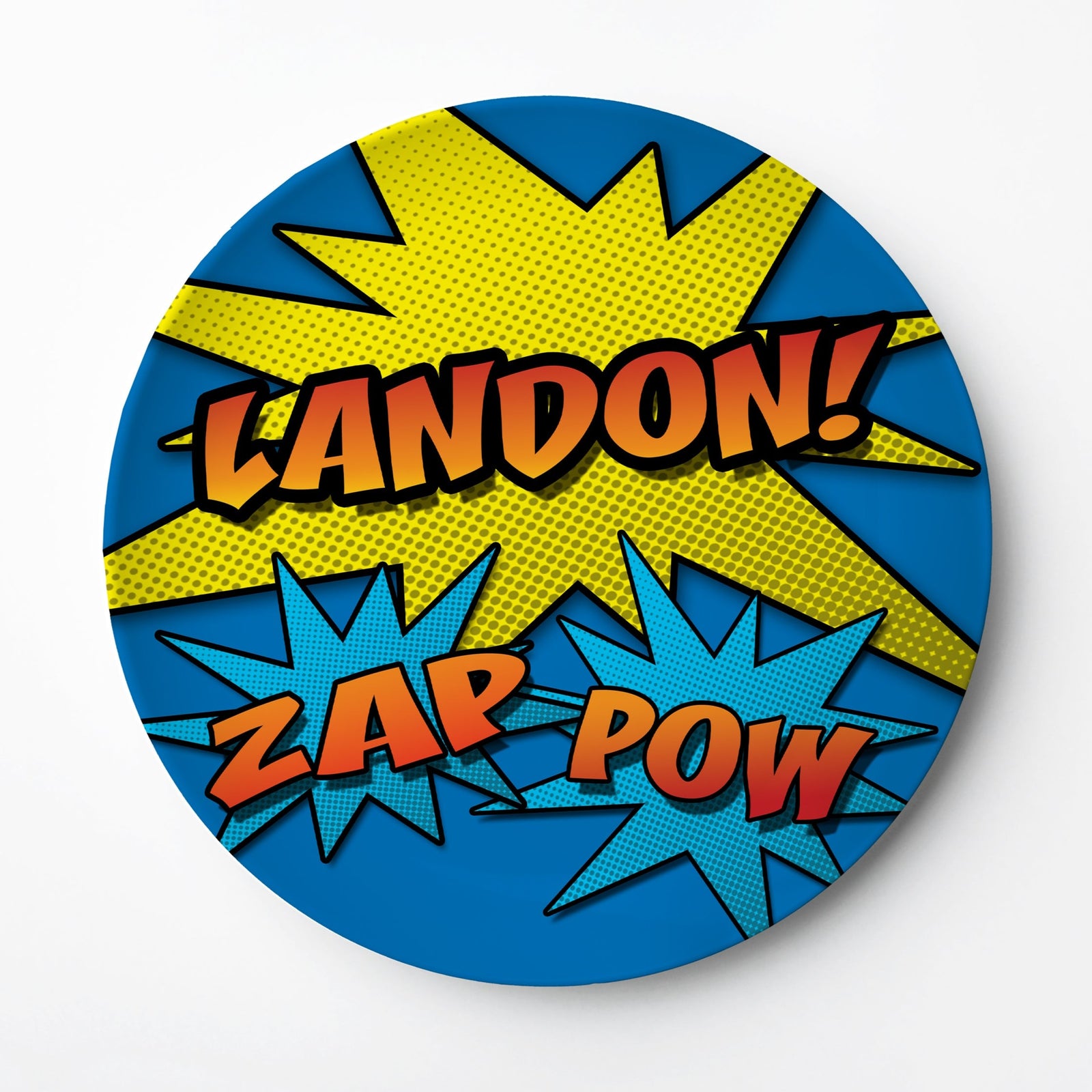 Superhero ThermoSāf® plate, personalized, dishwasher safe, Pipsy.com