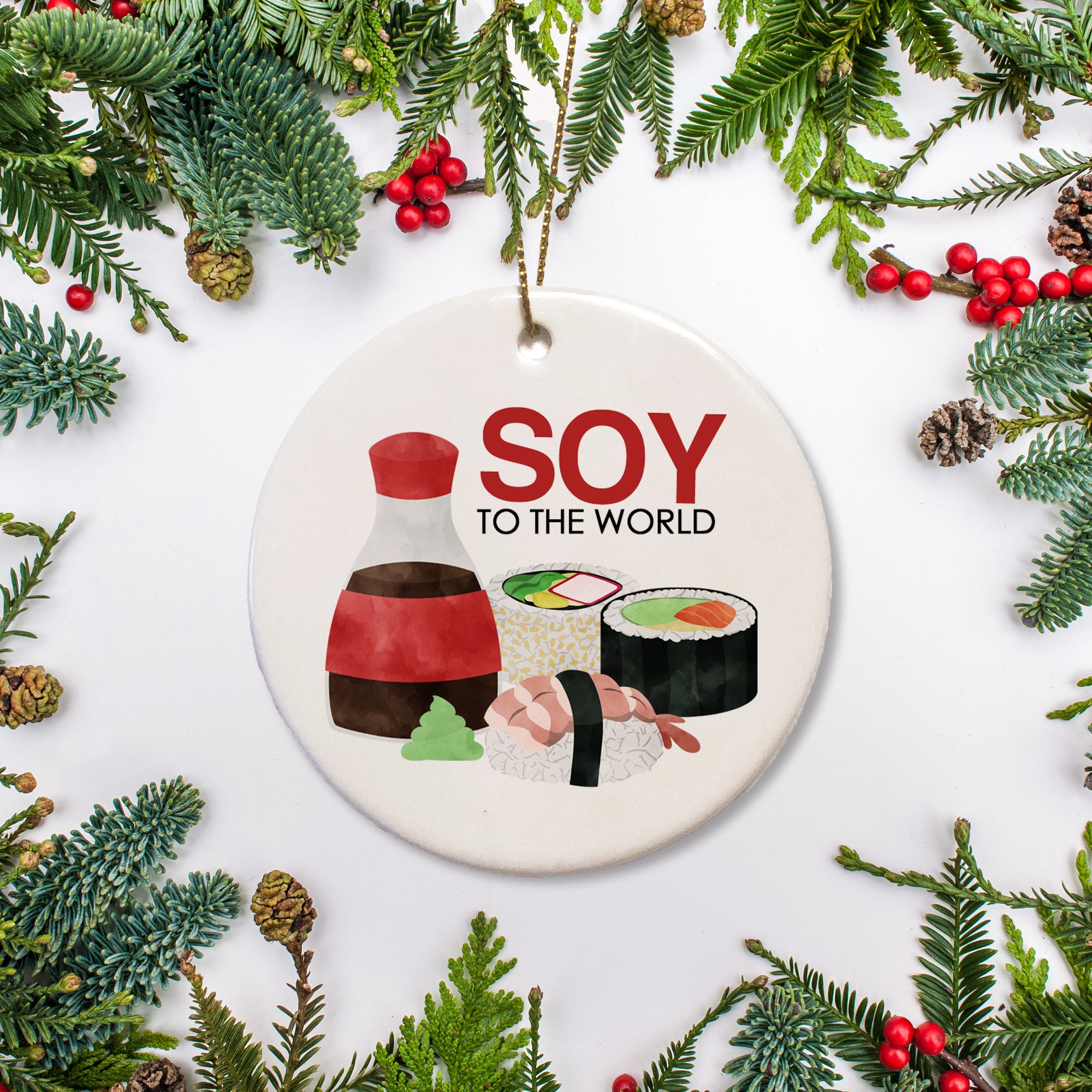 Personalized Christmas Ornament | Sushi | sashimi | ginger | soy sauce | wasabi | Pipsy.com