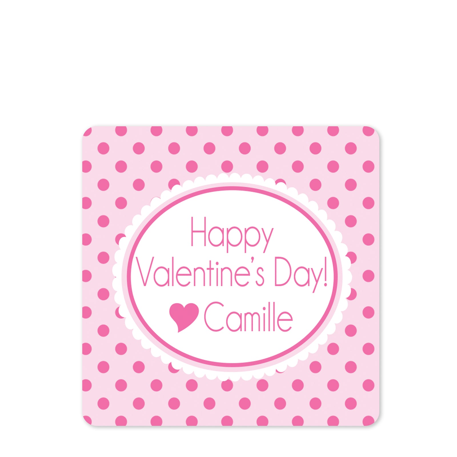 Sweet dots square Valentine's day stickers | 2.5" Square Valentine's Day Sticker for candy bag | Classroom Party | Personalized stickers | PIPSY.COM