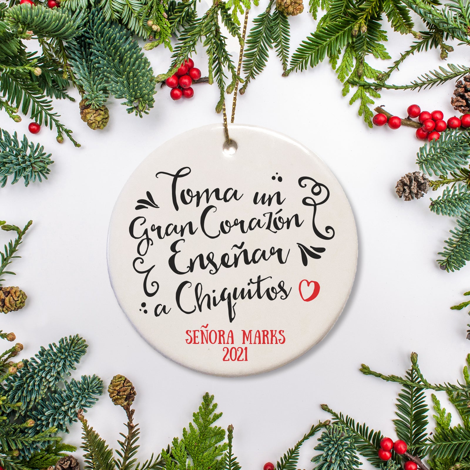 Teacher Appreciation Gift Spanish | Personalized Ornament | Pipsy.com