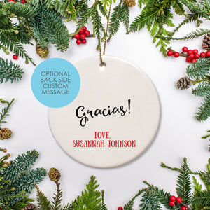 Teacher Big Heart -Spanish- Christmas Ornament