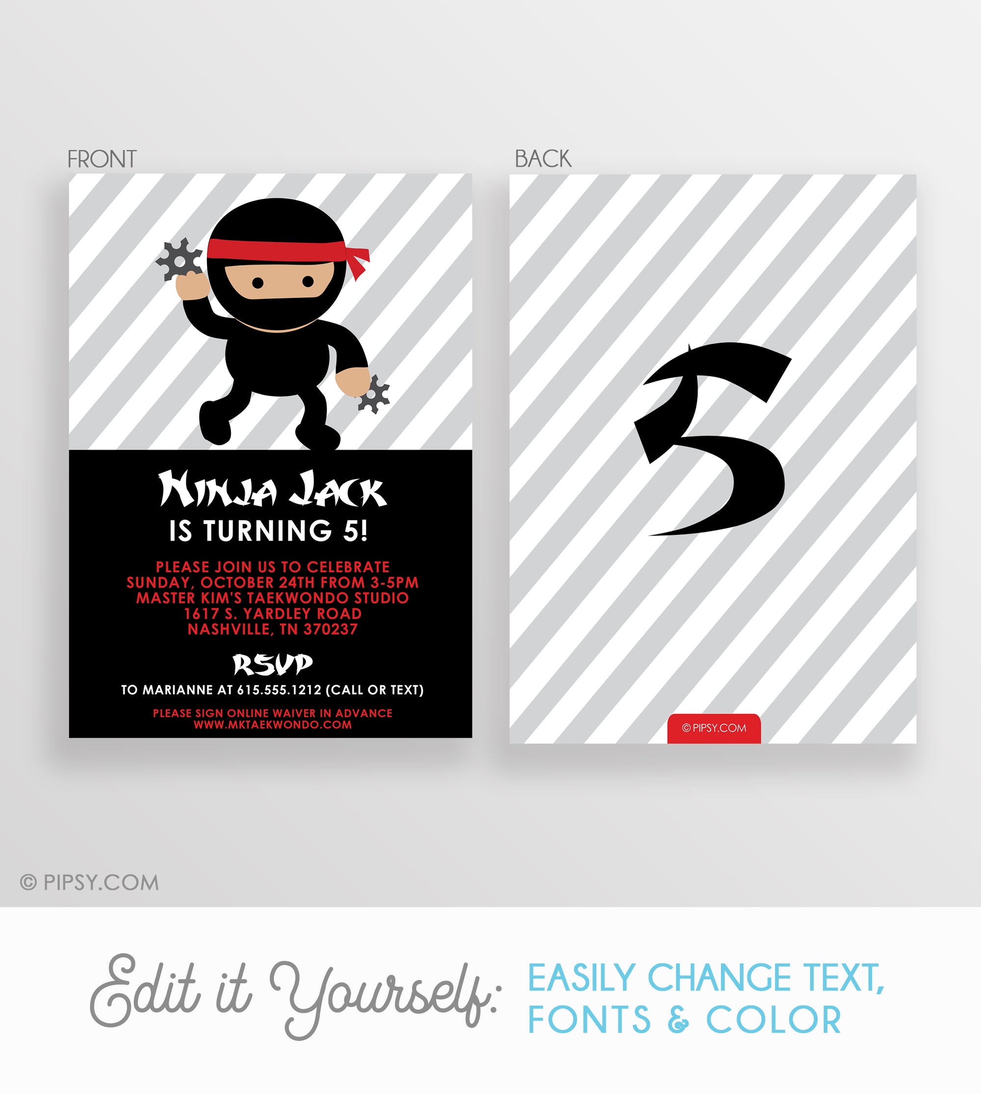 Ninja Birthday Invitations (DIY Printable)
