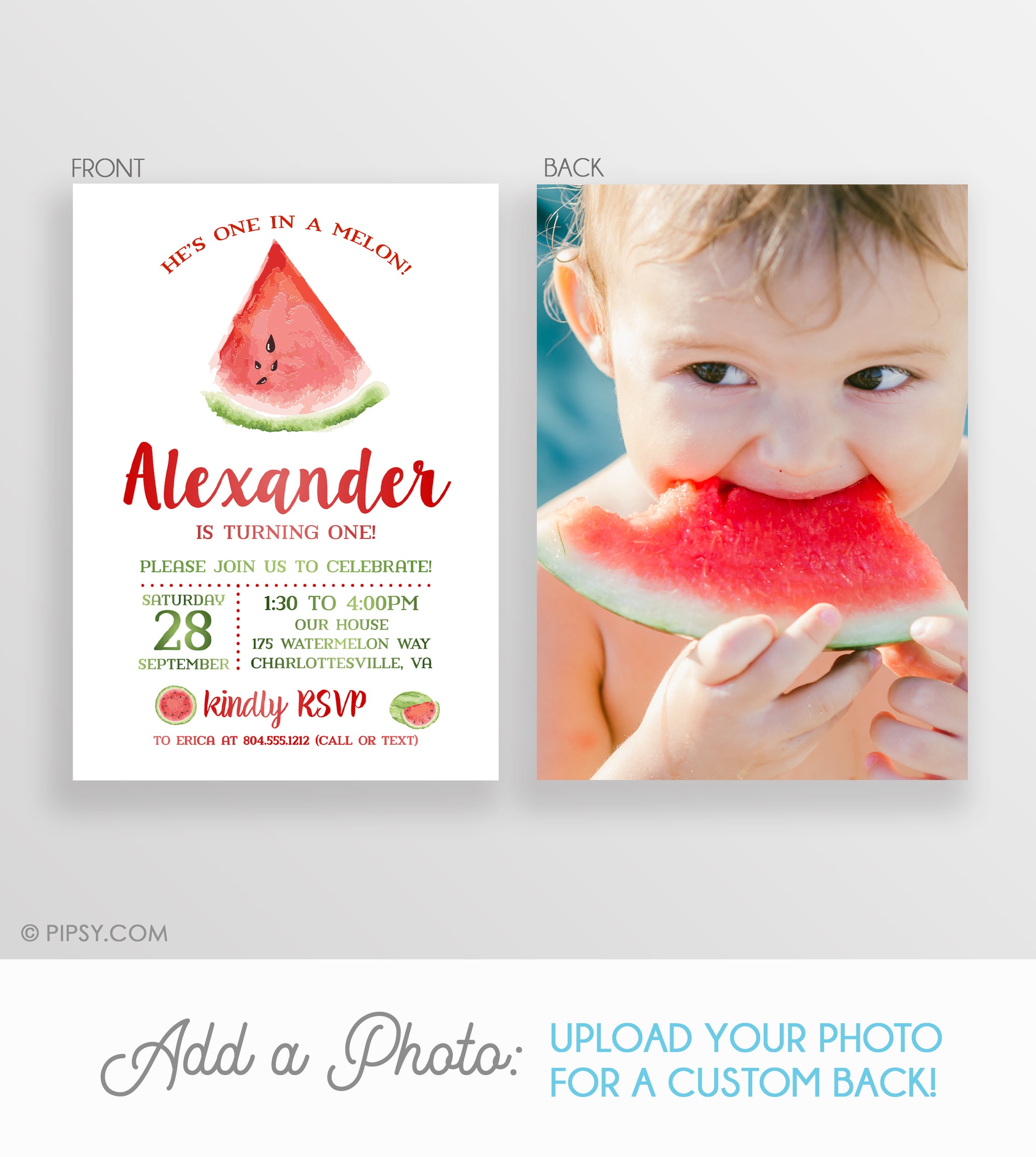Red Watermelon Invitation (DIY Printable)