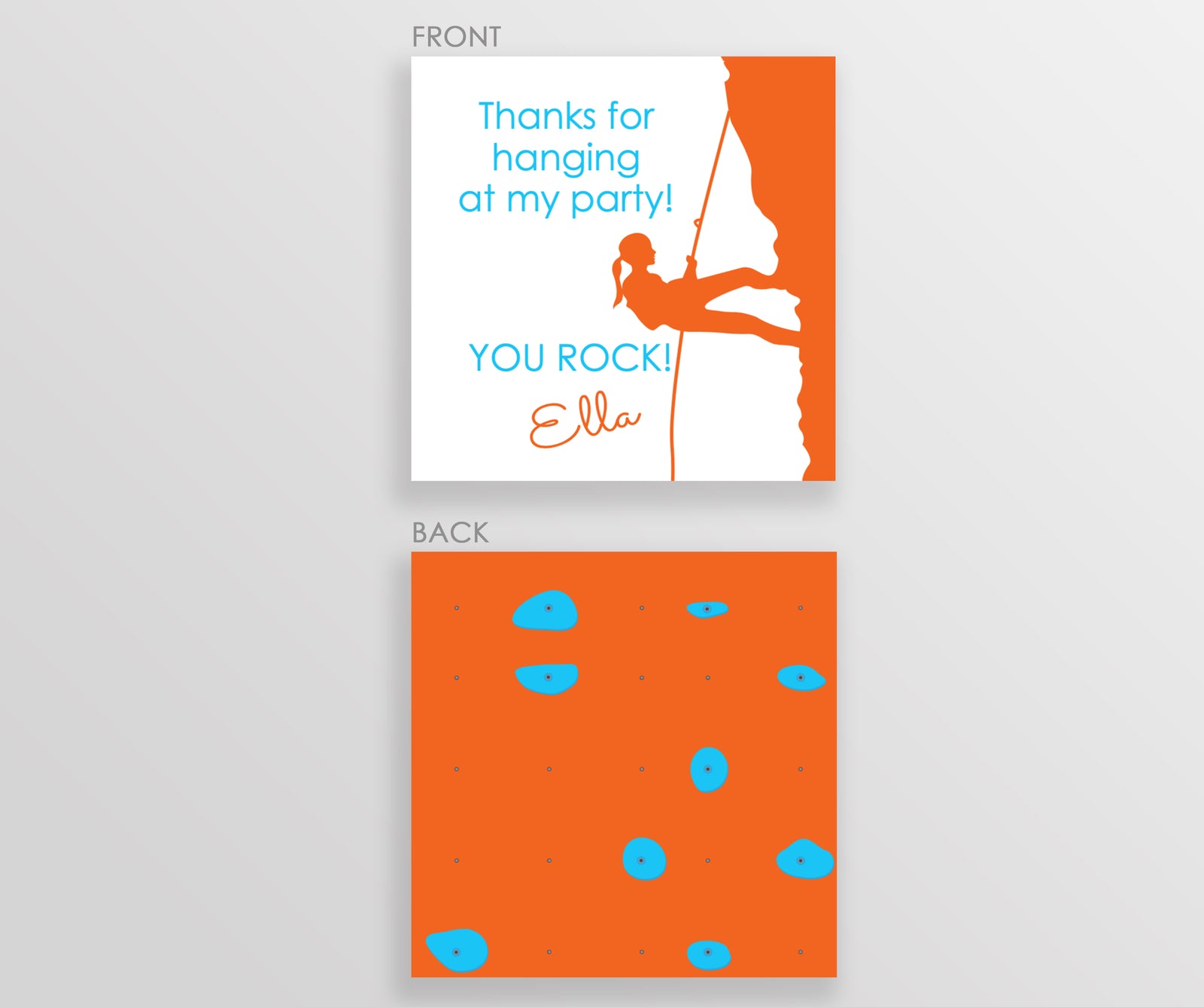 Girl Rock Climbing Birthday Party Favor Tags, Instant Download Templett, PIPSY.COM