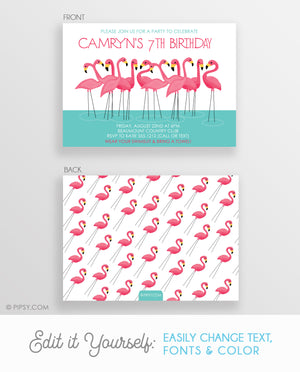 Flamingo Birthday Invitation (DIY Printable)