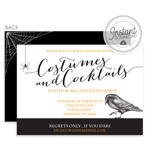 Costumes and Cocktails Halloween Invitation (DIY)