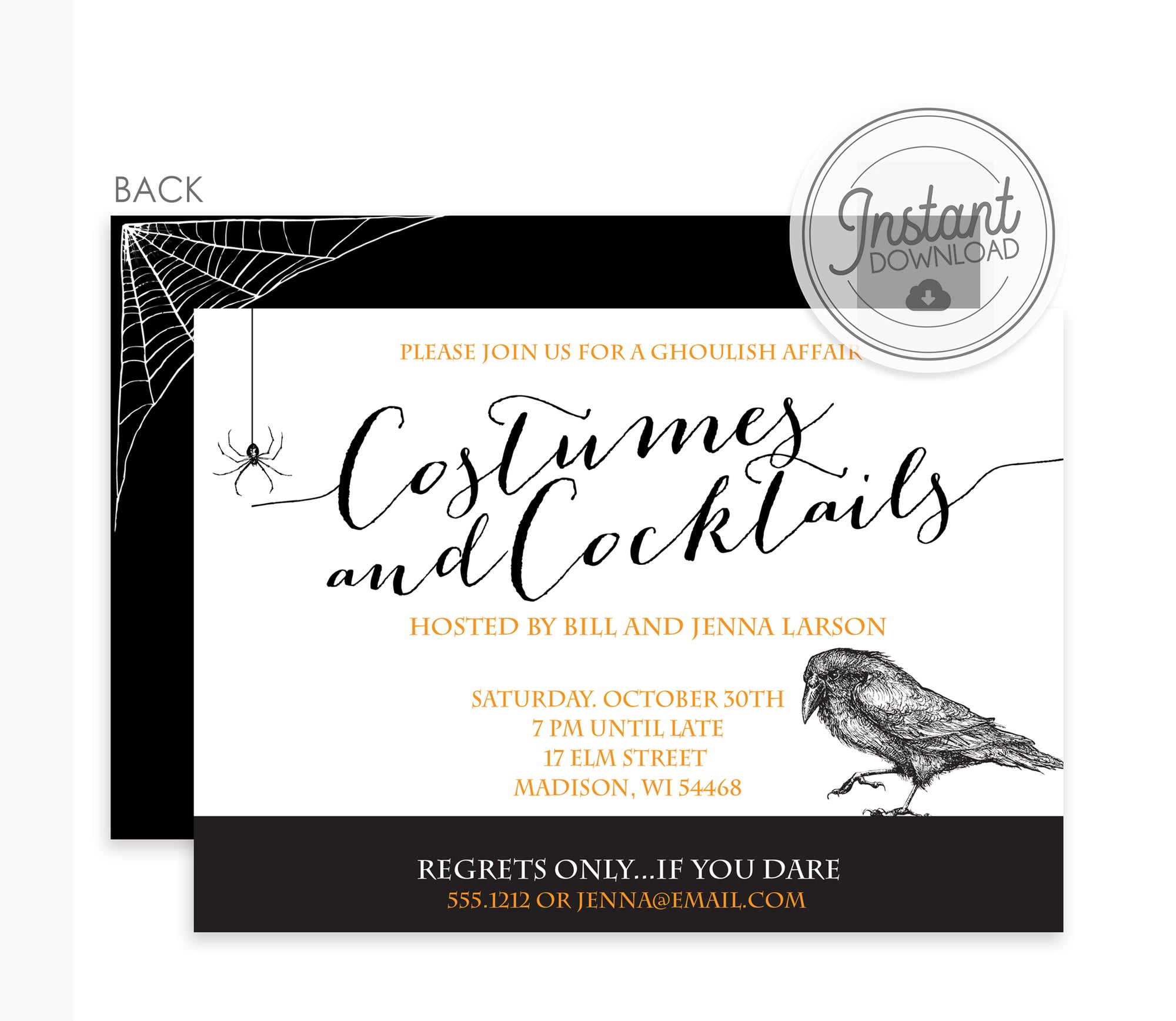Costumes and Cocktails Halloween Invitation (DIY)