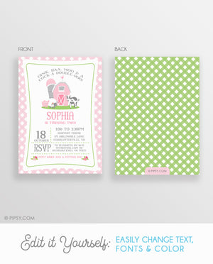 Pink Farm Invitation (DIY Printable)