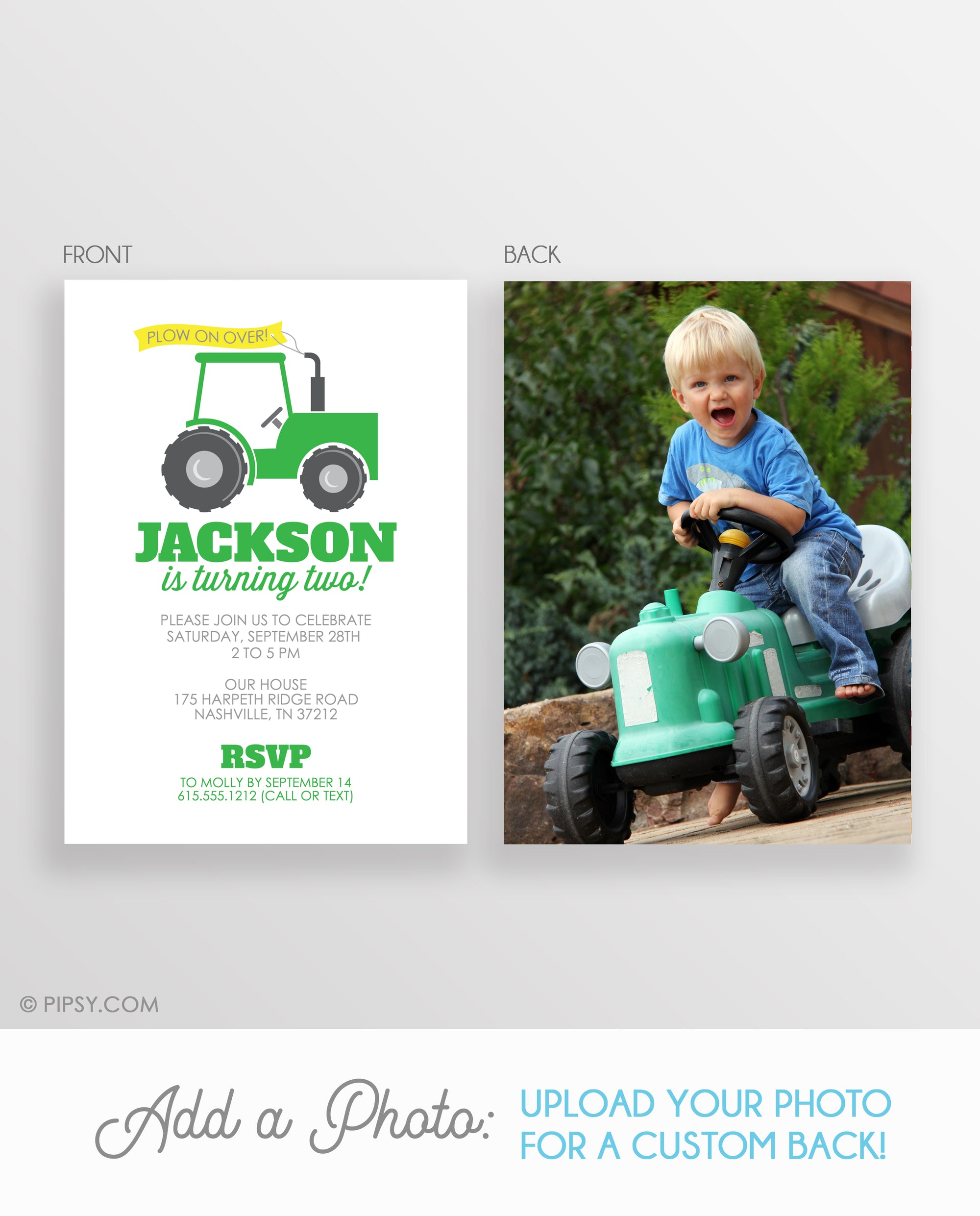 Tractor Birthday Invitation (DIY Printable)