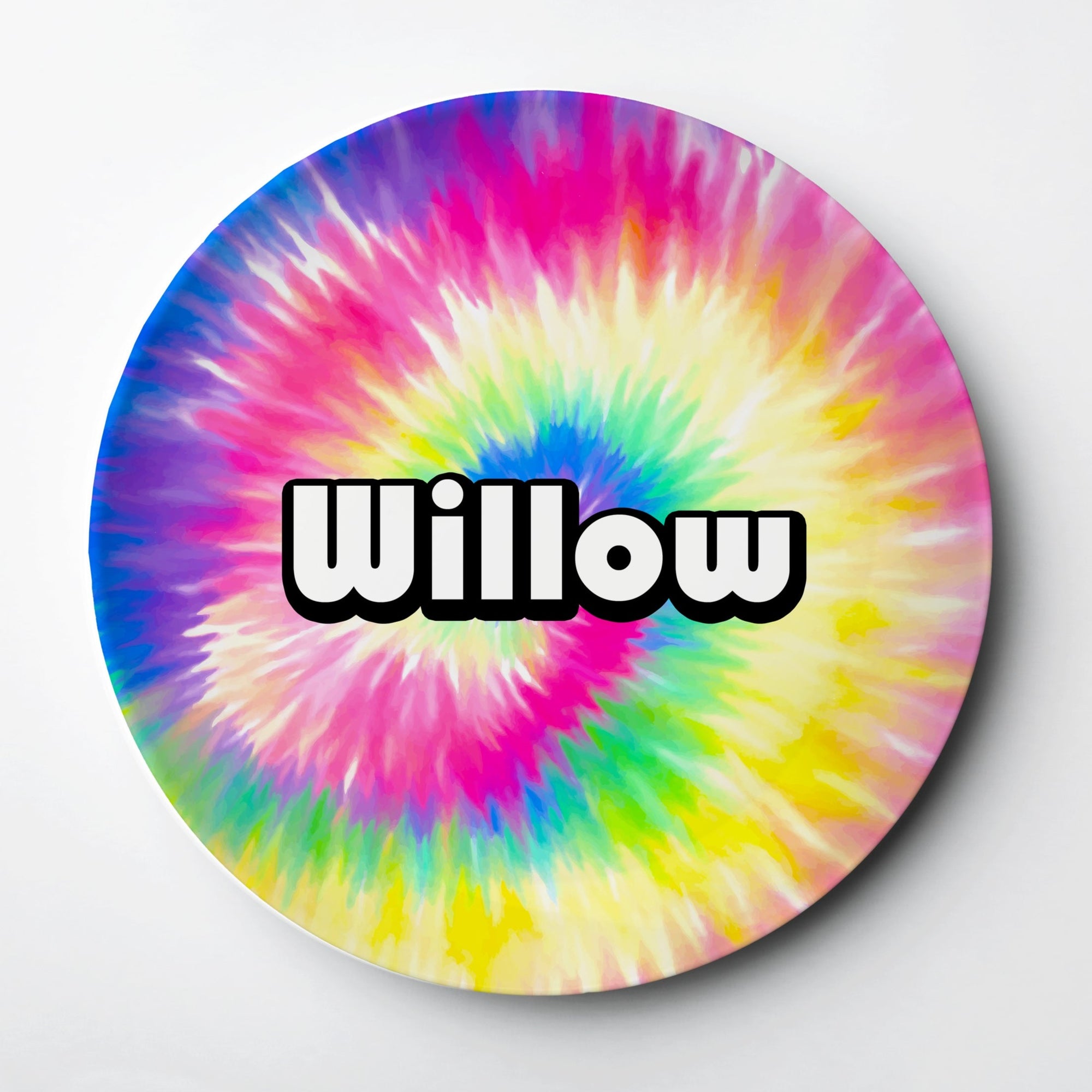 Personalized Kid's Plate with fun tie dye design, Pipsy.com