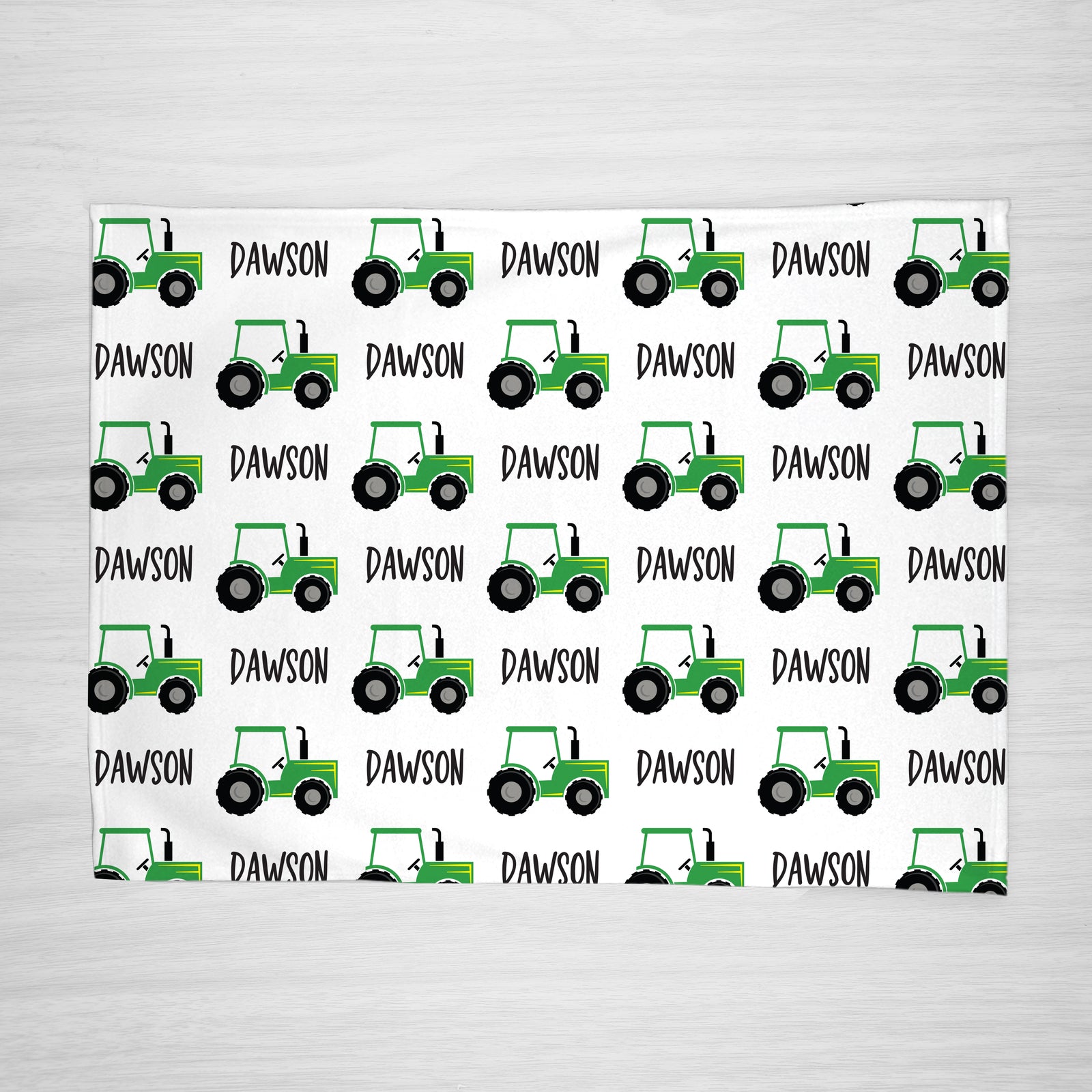 Tractor blanket personalized with your child's name, super soft fleece
