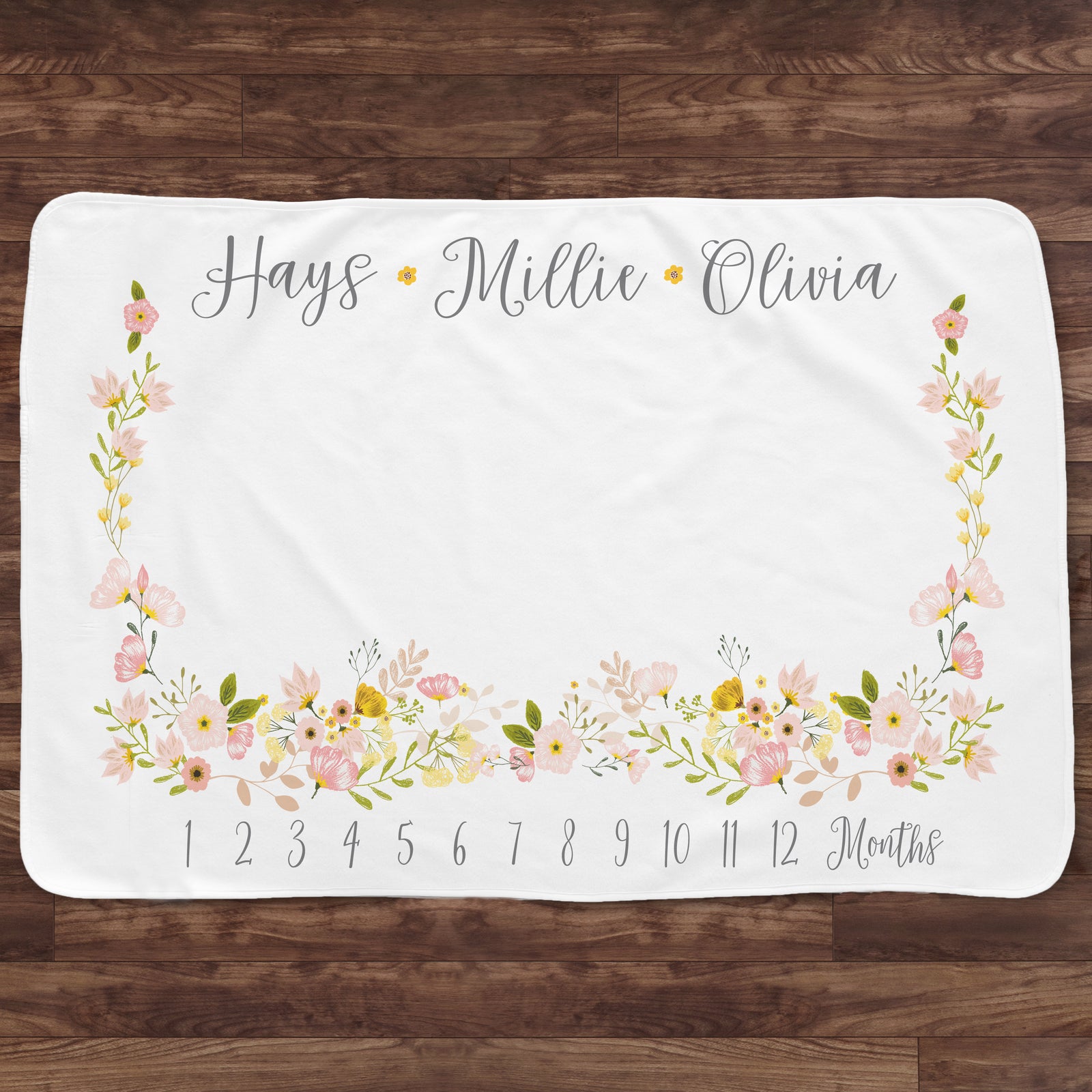 Triplet Blossom Blanket | Keepsake Blanket | Pipsy.com