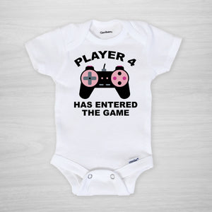 Player 4 has entered the game, pink video game controller, short sleeved