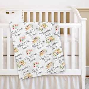 Personalized Floral Wildflower Baby Blanket | PIPSY.COM