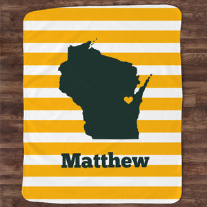 Wisconsin State Name Blanket | Stripes | Pipsy.com