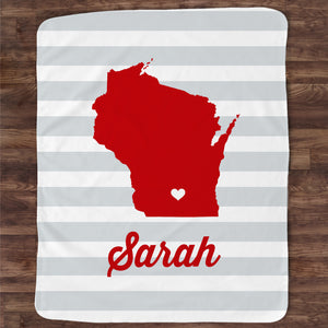 Wisconsin Personalized throw blanket | Pipsy.com