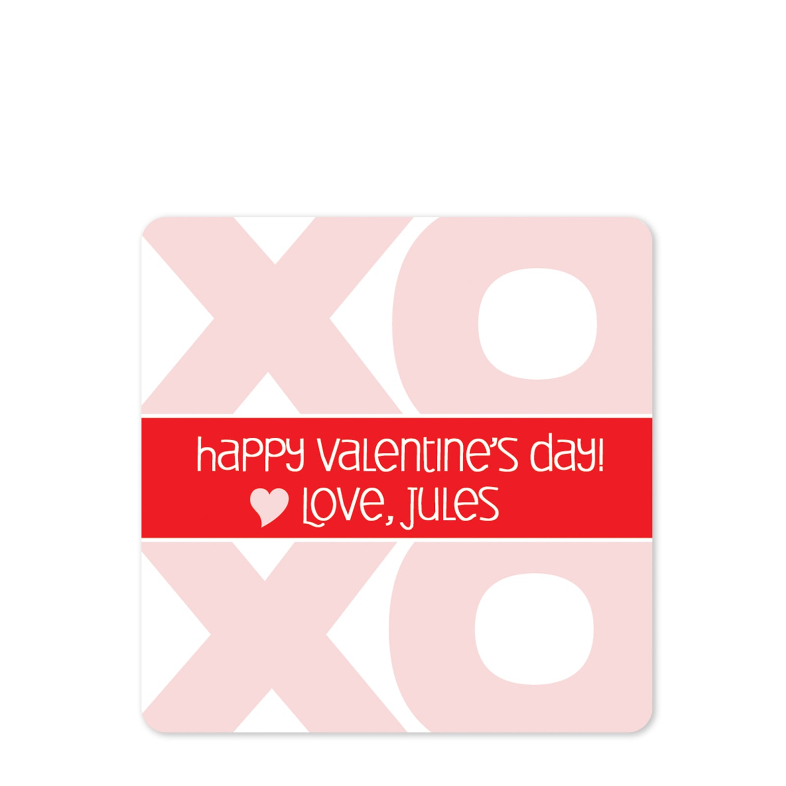 Bold XOXO Valentine's Day sticker | 2.5" Round Valentine's Day Sticker for candy bag | Classroom Party | Personalized stickers | PIPSY.COM