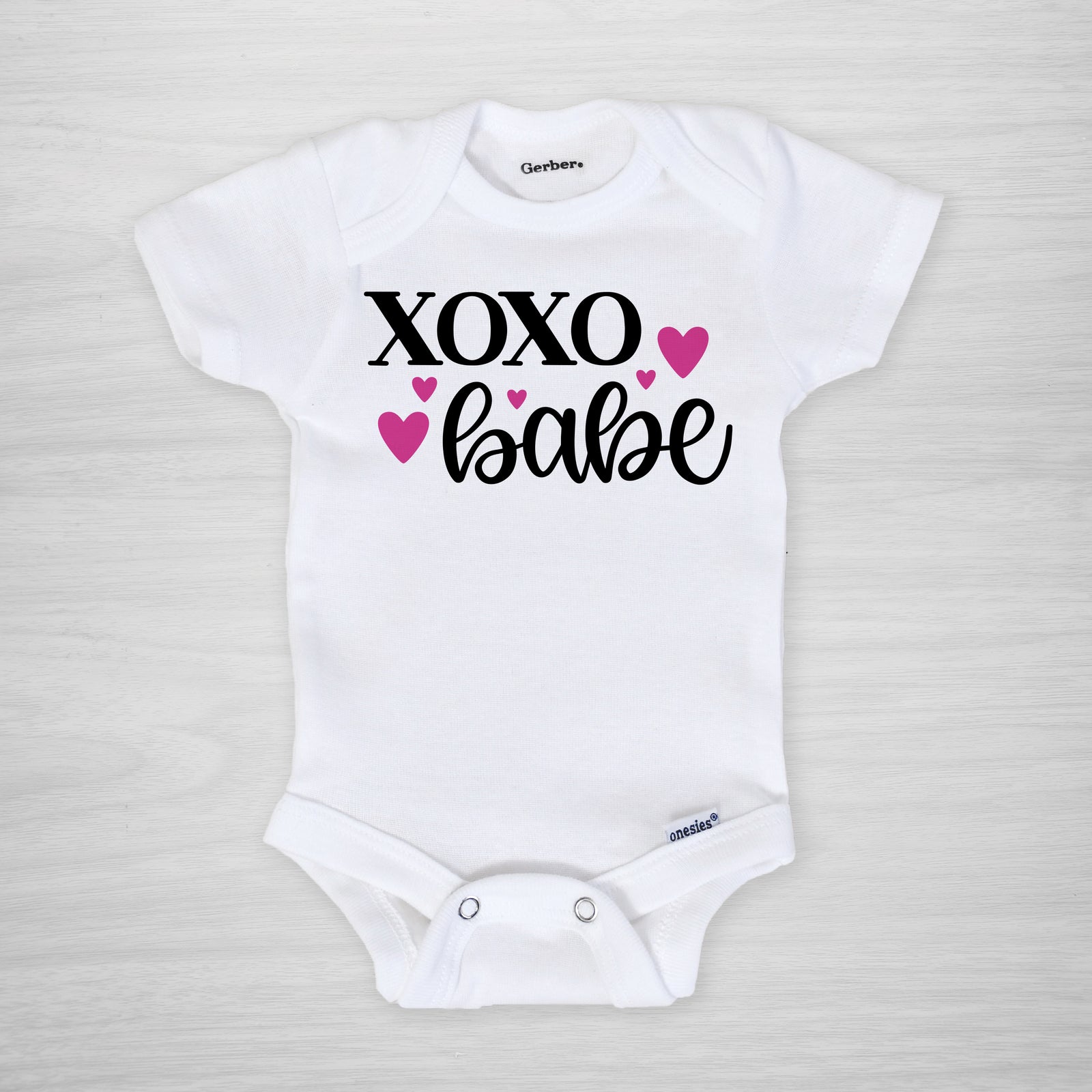 XOXO Babe Gerber Onesie for Valentine's Day, Long Sleeved