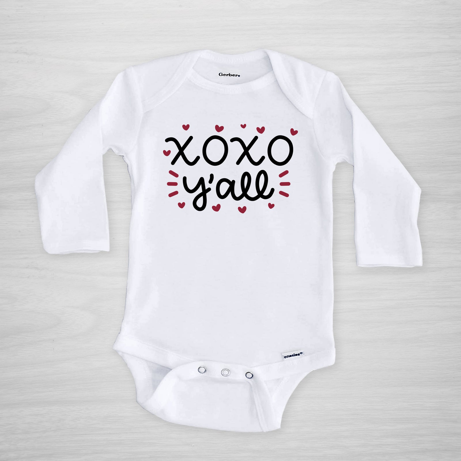 XOXO Y'all Valentine's day Gerber Onesie®, short sleeved