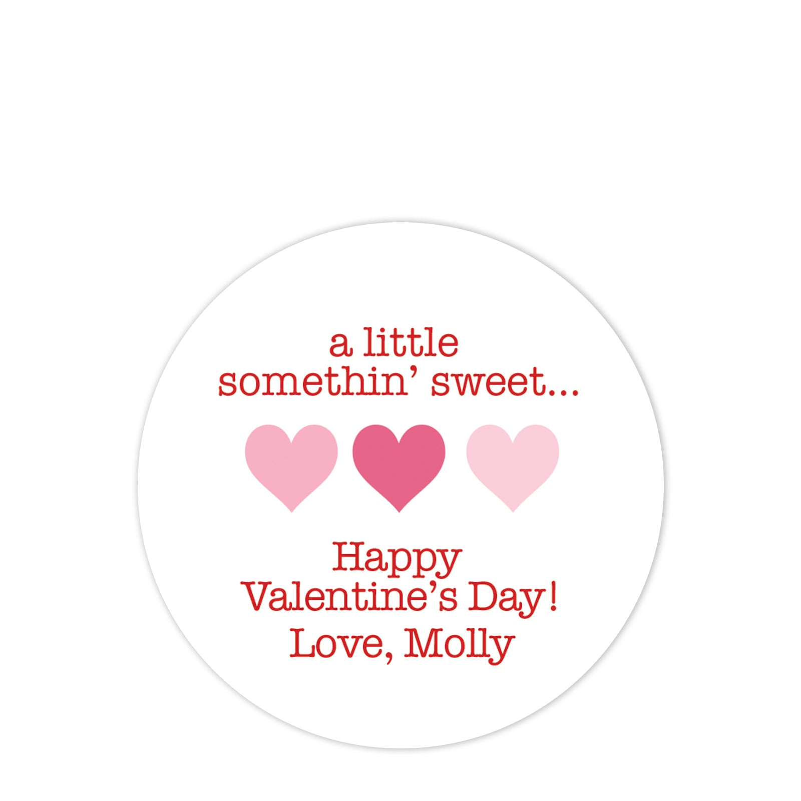 Heart Valentine's Day Stickers  - "A Little Something Sweet"