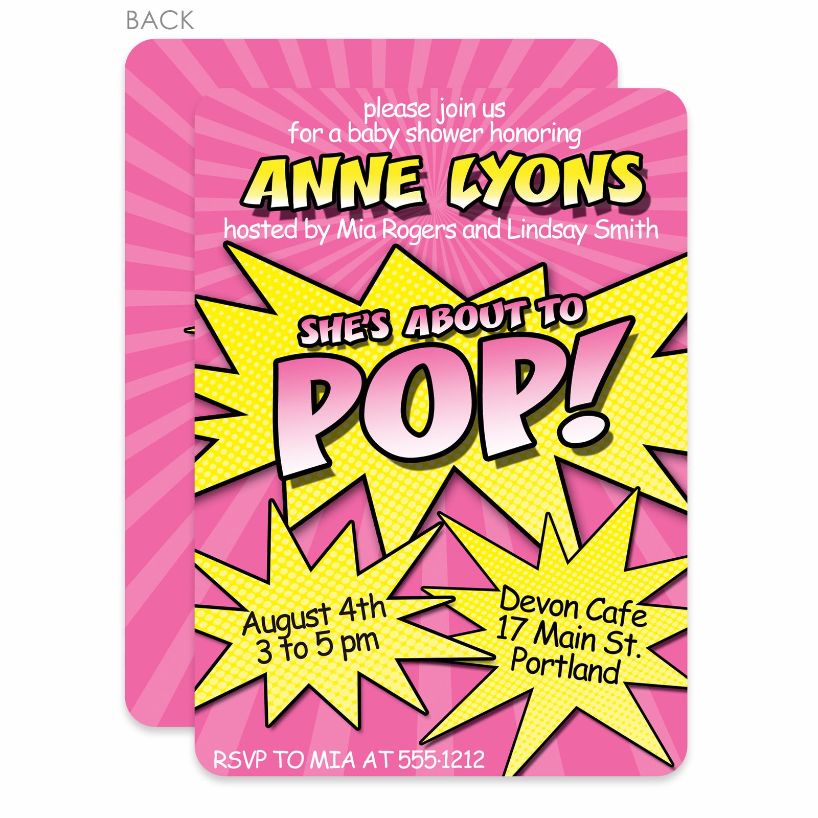 About To Pop Baby Shower Invitation, Pink (Printed)