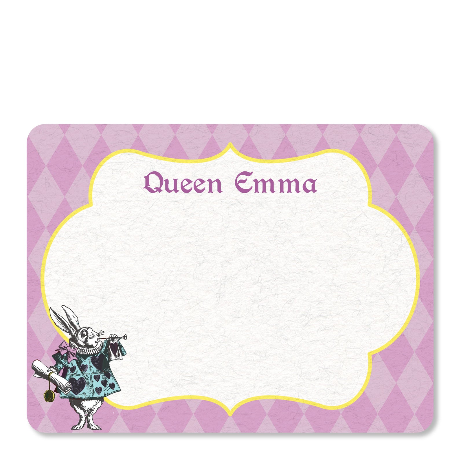 Alice in Wonderland thank you notecards, stationery printed on heavy cardstock with 2-sided printing, envelopes included