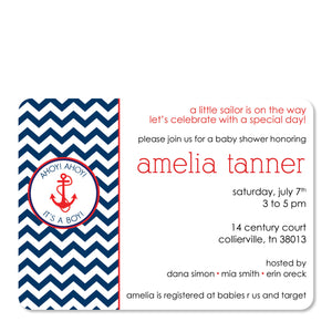 Anchor Baby Shower Invitation (Printed)