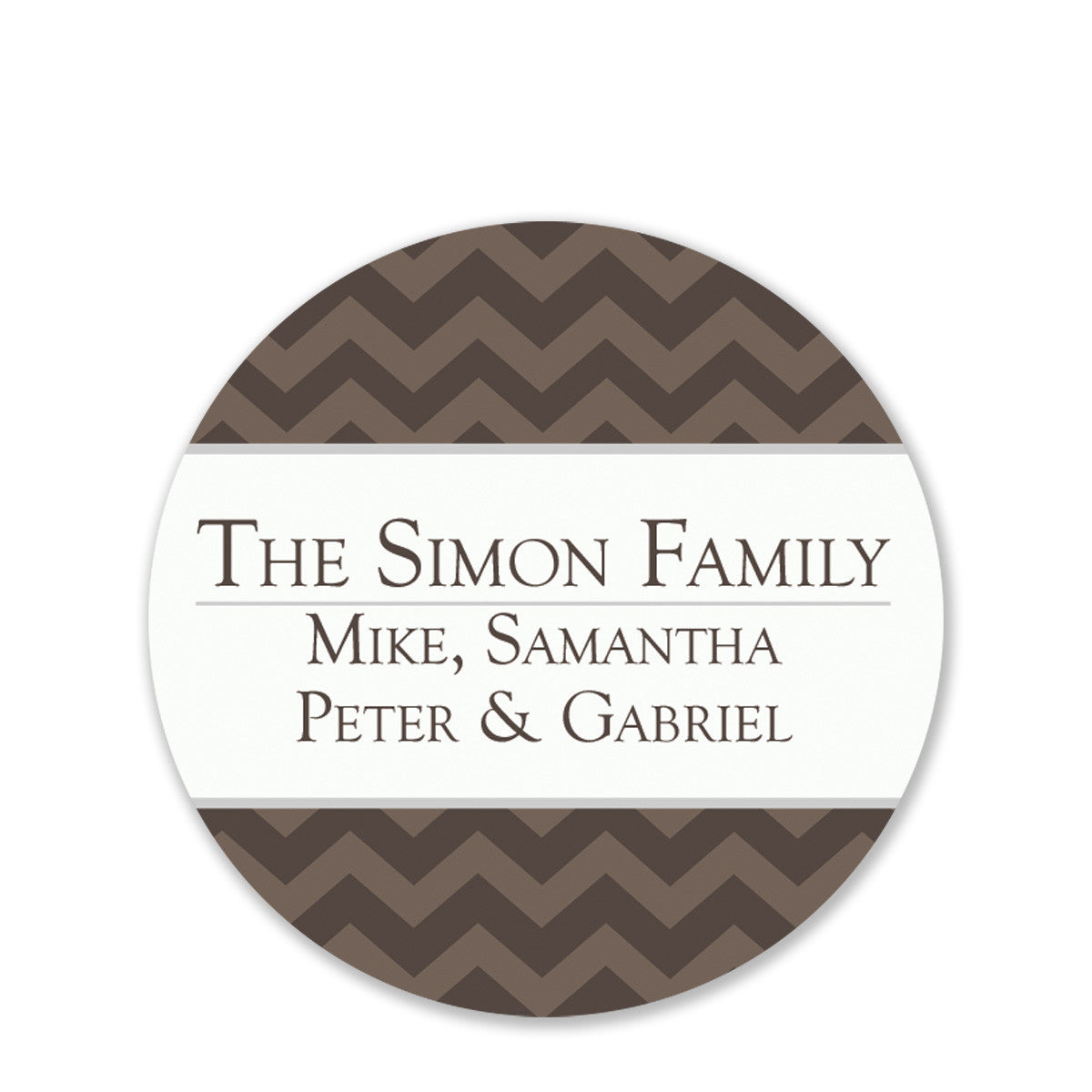 Antique Chevron Gift Sticker | Swanky Press | Round