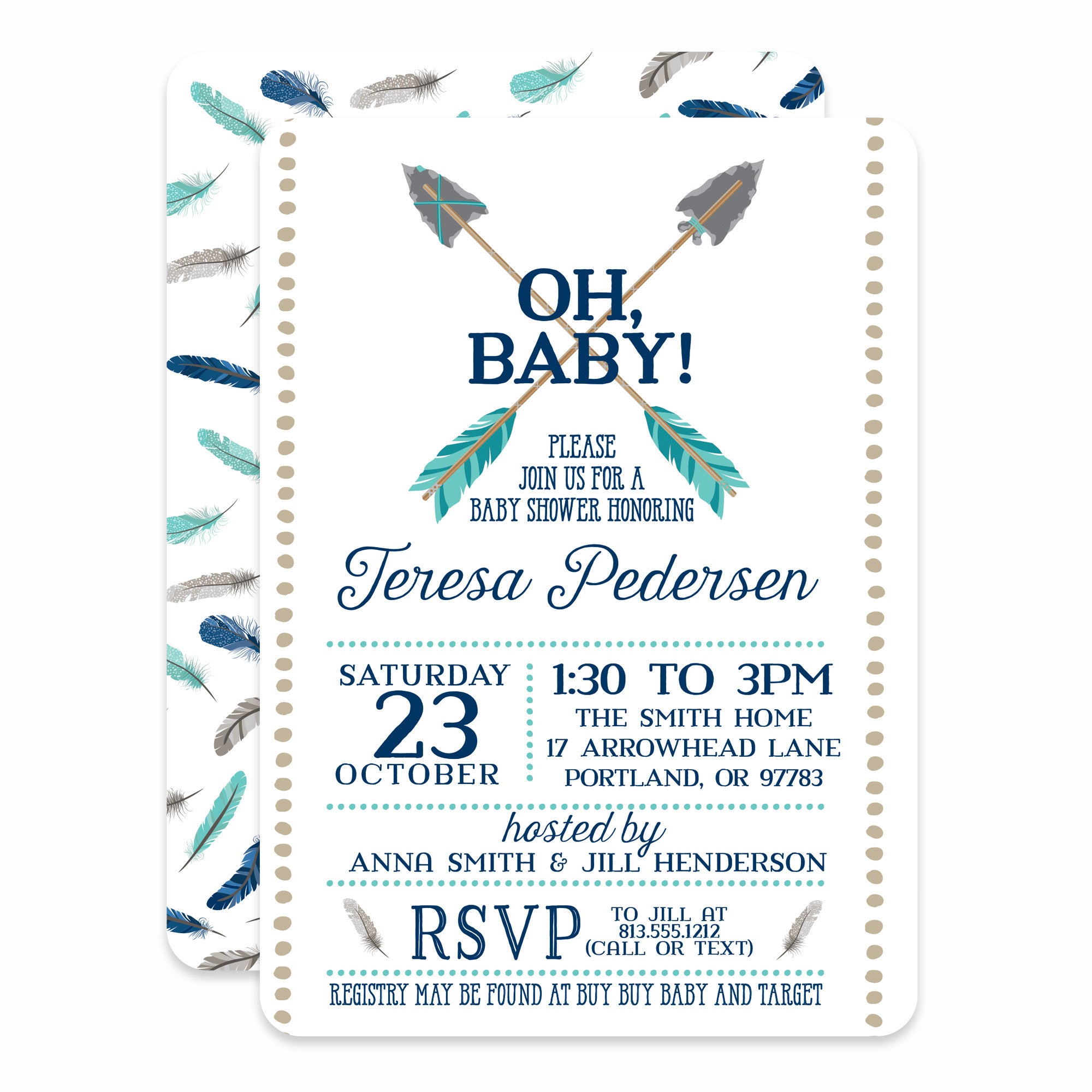 Arrows Baby Shower Invitation (Swanky Press)